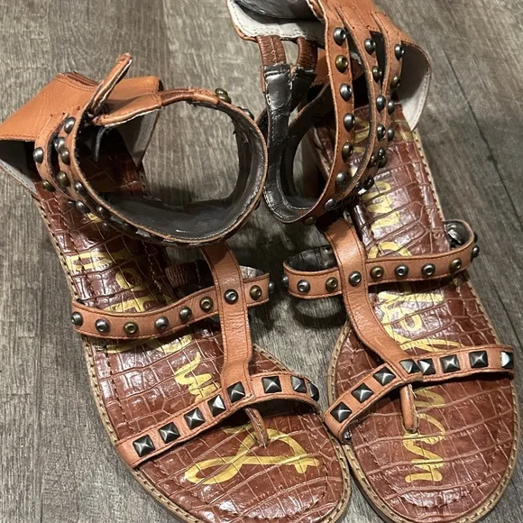Sam Edelman Tan Studded Sandals - Picture 1 of 2